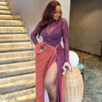 Women's Lightweight Sheer High-Low Skirt Round Neck Ruffled Long Sleeve Dress - Image 2