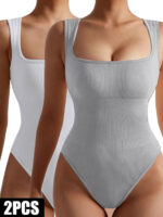2 Pack Womens, One Piece Jumpsuits For Women, Ribbed Workout Tops For Women Clothing, Seamless Tank Tops Rompers - Image 6