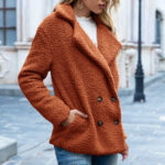 Loose Lapel Fluffy Coat Winter Button Jacket Cardigan Outwear For Women Clothing - Image 7