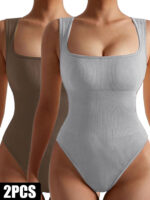 2 Pack Womens, One Piece Jumpsuits For Women, Ribbed Workout Tops For Women Clothing, Seamless Tank Tops Rompers - Image 4