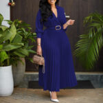 Women's Solid Color Plus Size Dress - Image 9
