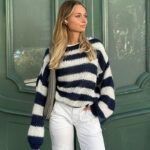 Loose Striped Pullover Sweater Fashion Versatile Long-sleeved Knitted Tops For Women Clothing - Image 3