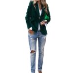 Velvet Lapel Casual Suit Business Fashion Slim Single-breasted Jacket Outwear Clothing For Women - Image 9