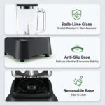 Professional Ice Cream Blender, Full-size Household Blender, Equipped With A 54-ounce Large-capacity Glass Cup - Image 3