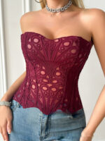 Sexy Hollow Out Corset Top Women Lace Double-layer Streetwear Party Club Corset Clothing - Image 7