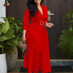 Women's Solid Color Plus Size Dress - Image 4