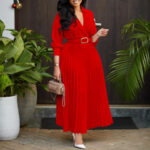 Women's Solid Color Plus Size Dress - Image 5