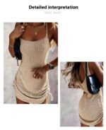 Europe And America Cross Border New Knitted Women Clothing Hollow Slim Strap Dress - Image 6