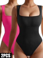 2 Pack Womens, One Piece Jumpsuits For Women, Ribbed Workout Tops For Women Clothing, Seamless Tank Tops Rompers - Image 7