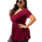 Women's Plus Size T-shirt V-neck Top - Image 3