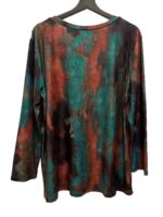 Self-pick-up Women's Plus Size Soft Round Neck Long Sleeve Top Casual Tie-Dye T-Shirt Only Self-pickup Is Supported - Image 3