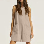 Women Sleeveless Shorts Jumpsuit With Pockets Fashion Beach Pants Summer Clothing - Image 6