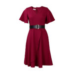 Women's Clothes Flared Sleeves Solid Color Plus Size Dress - Image 2