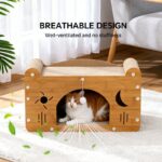 Star & Moon Cutout Cat Scratcher Couch, 56cm Size, With Teaser Ball, For Large & Multi-Cat Households - Image 4