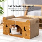 Star & Moon Cutout Cat Scratcher Couch, 56cm Size, With Teaser Ball, For Large & Multi-Cat Households - Image 3